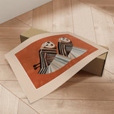 Plakat - Striped Owls Gaze - City Art