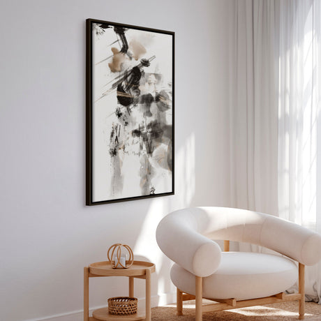 Håndlavet maleri med ramme - Whispers of Ink - 1x Studio II - Mixed media