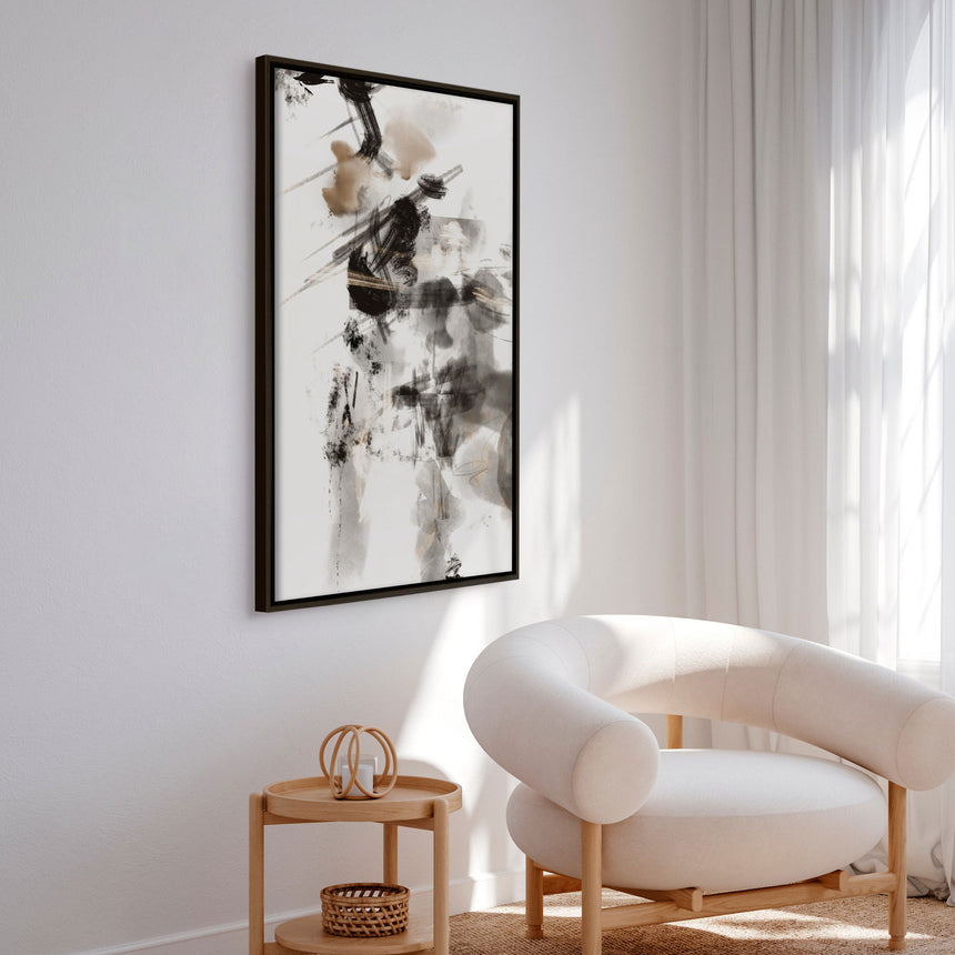 Håndlavet maleri med ramme - Whispers of Ink - 1x Studio II - Mixed media