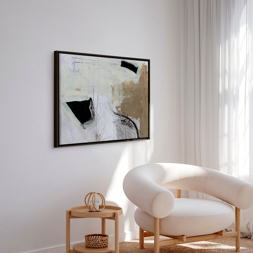 Håndlavet maleri i ramme - Motion - Dan Hobday - Mixed media