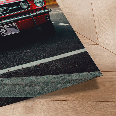 Plakat - Classic Red Car - Fadil Roze