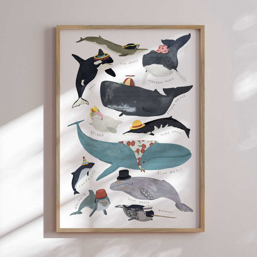 Plakat - Whales with Hats - Hanna Melin