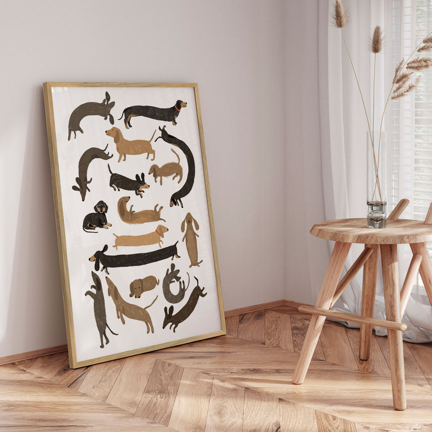 Plakat - Cute Dachshund Dogs - Hanna Melin