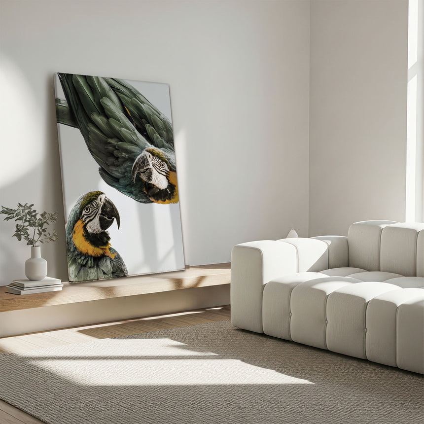 Lærredstryk - Vibrant Parrot Duo - Treechild