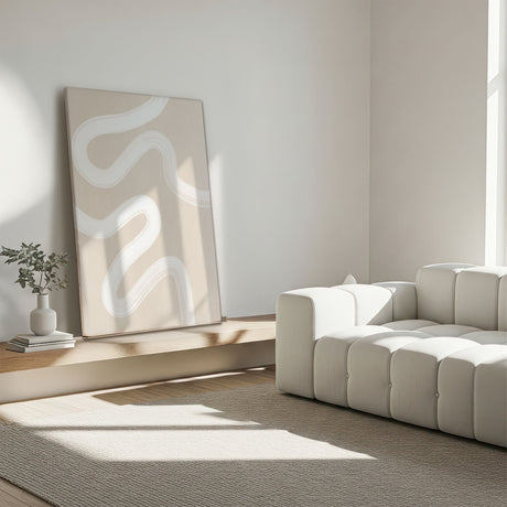 Lærredstryk - White Brush Stroke - Elena Ristova