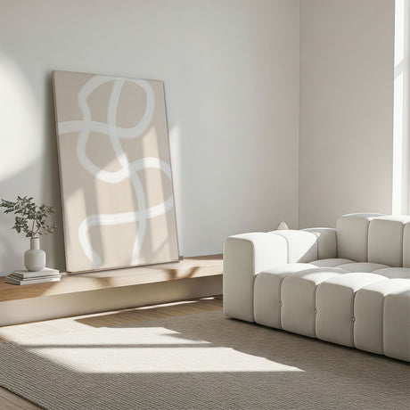 Lærredstryk - White Brush Stroke II - Elena Ristova