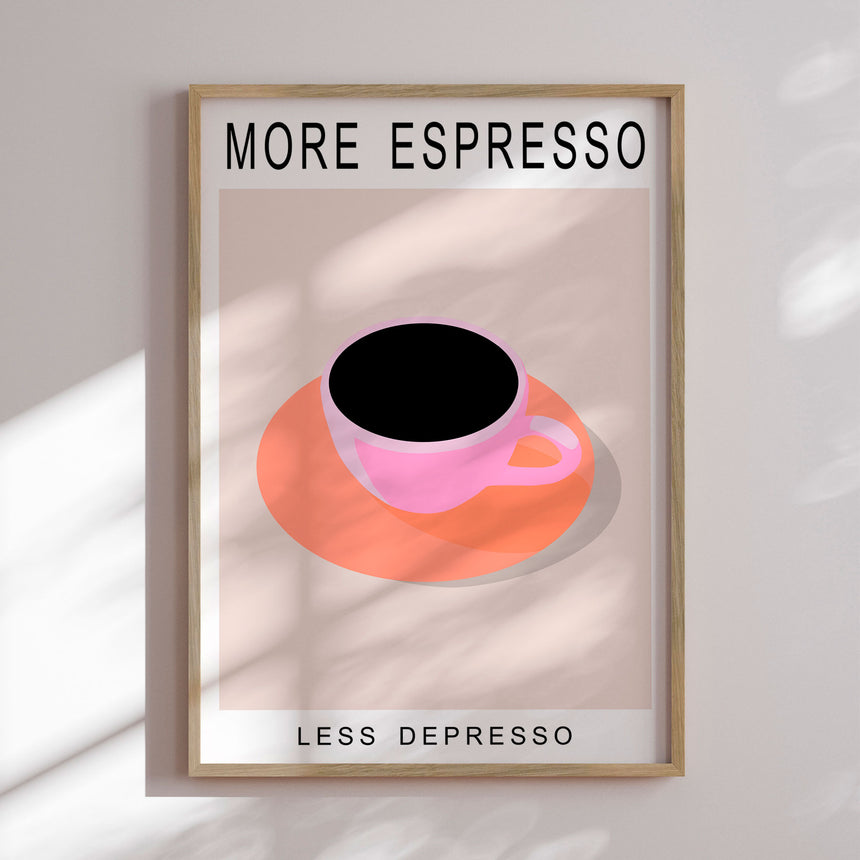 Plakat - More Espresso Less Depresso - ByKammille