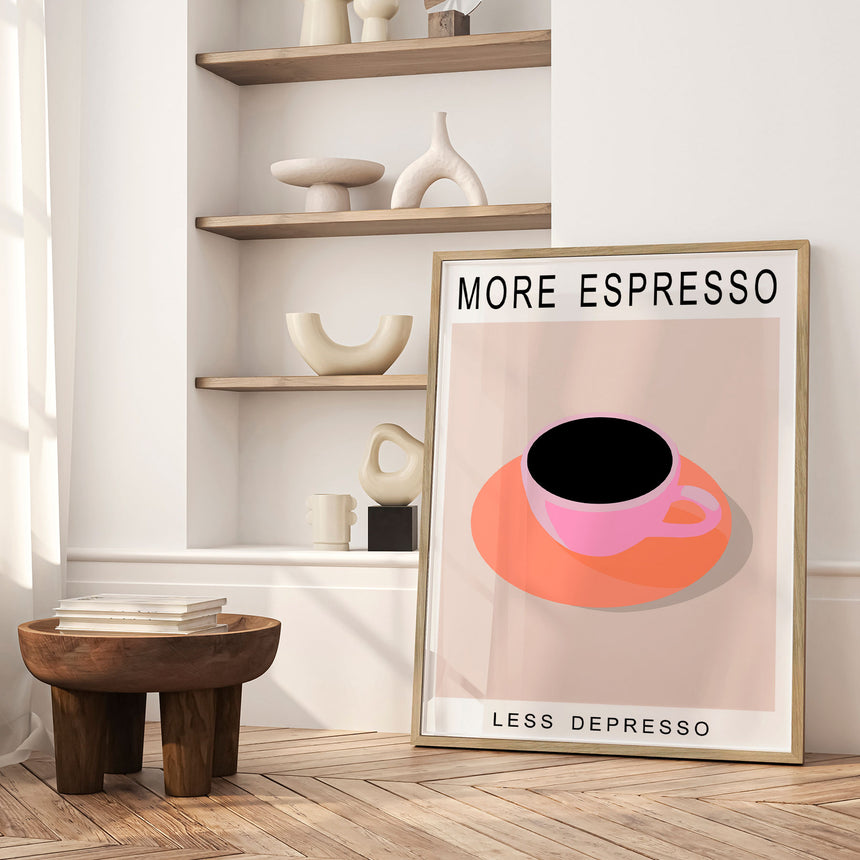 Plakat - More Espresso Less Depresso - ByKammille