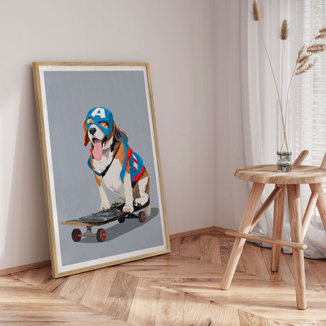 Plakat - Superhero Beagle - ByKammille