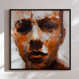 Håndlavet maleri med ramme - Warm Abstract Portrait - Kiarra B