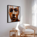 Håndlavet maleri med ramme - Warm Abstract Portrait - Kiarra B