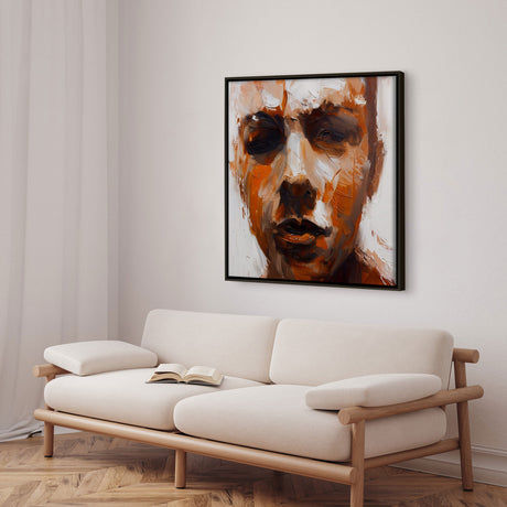 Håndlavet maleri med ramme - Warm Abstract Portrait - Kiarra B
