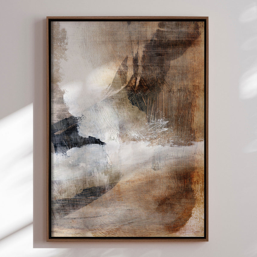 Håndlavet maleri med ramme - Abstract Earthquake - Dan Hobday - Mixed media