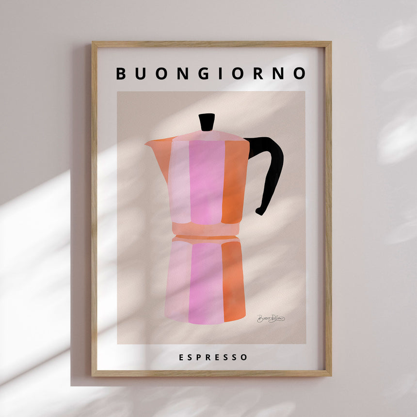 Plakat - Colorful Espresso Pot - Baroo Bloom