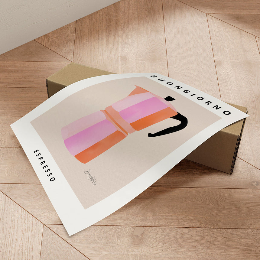 Plakat - Colorful Espresso Pot - Baroo Bloom