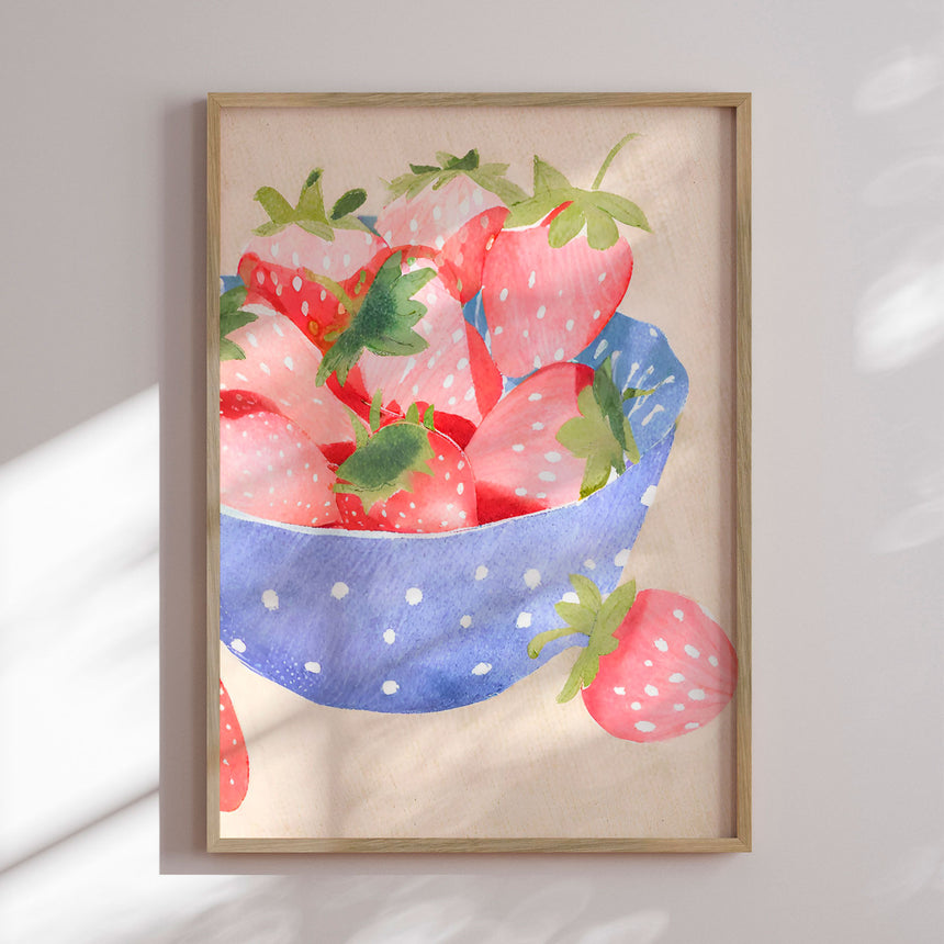 Plakat - Fresh Strawberry Bowl - Ohkimiko