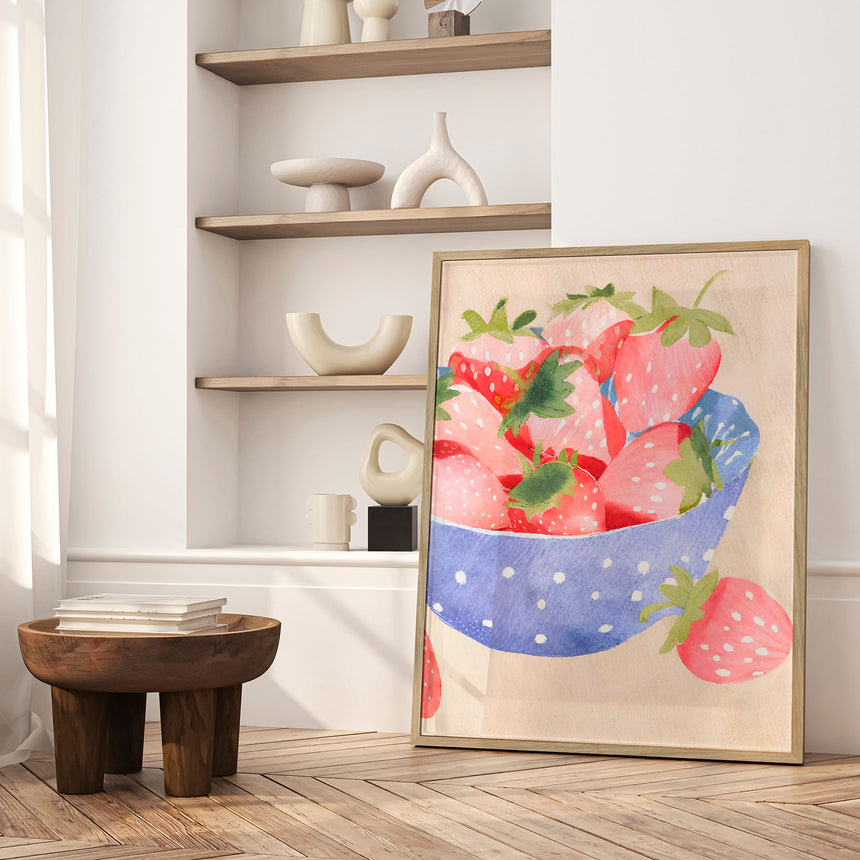 Plakat - Fresh Strawberry Bowl - Ohkimiko