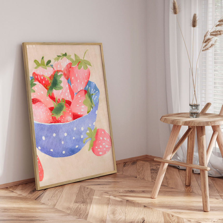 Plakat - Fresh Strawberry Bowl - Ohkimiko