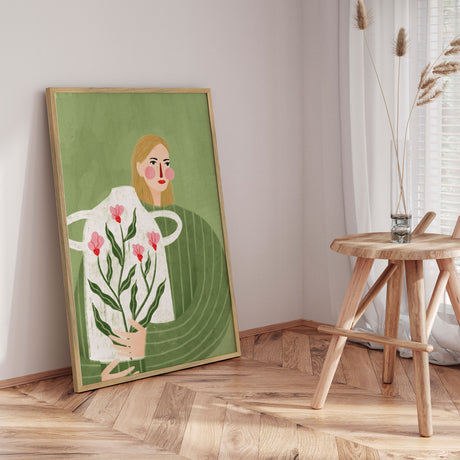 Plakat - The Woman With Pink Vase - Bea Müller - Incado