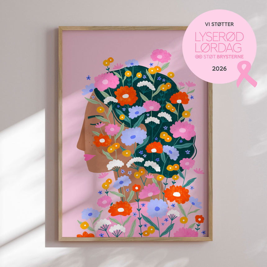 Plakat - Colorful Flower Lady - Bea Müller