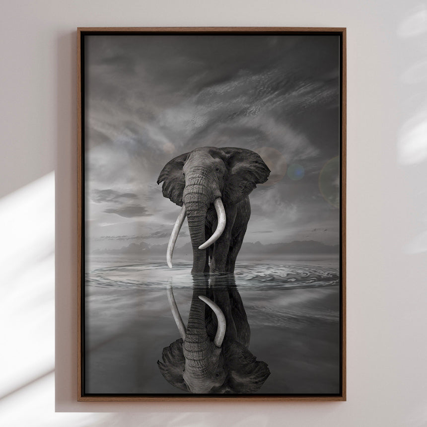 Lærredstryk - Elephant Still on Water - Simon Rees