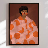 Lærredstryk - Woman With Orange Dots - Bea Müller