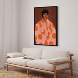 Lærredstryk - Woman With Orange Dots - Bea Müller