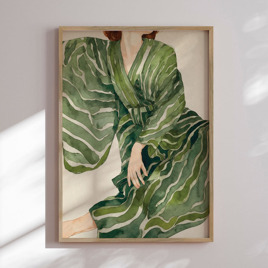 Plakat - Green Kimono Flow - THE MIUUS STUDIO