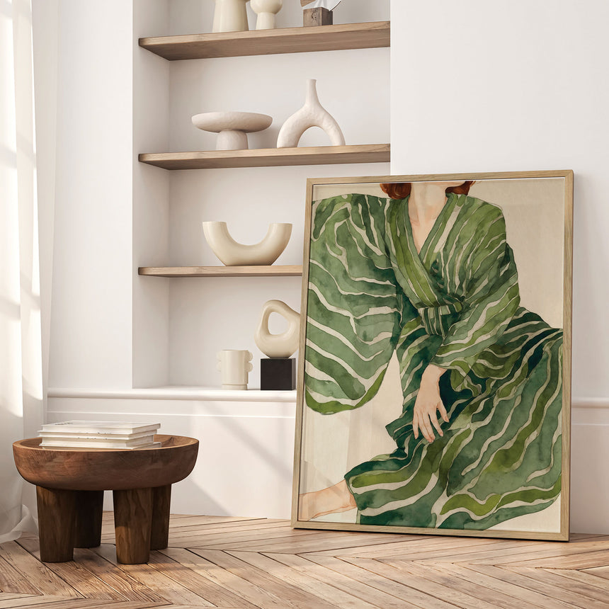 Plakat - Green Kimono Flow - THE MIUUS STUDIO