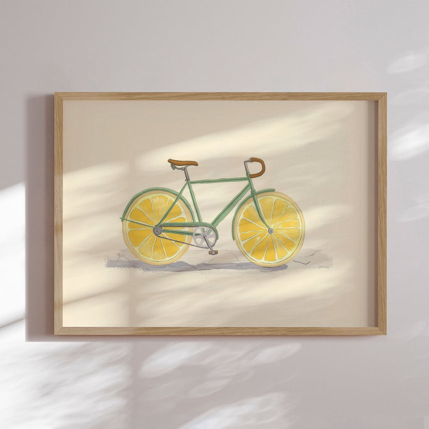 Plakat - Bicycle with Lemon Wheels - Melloi Art Prints