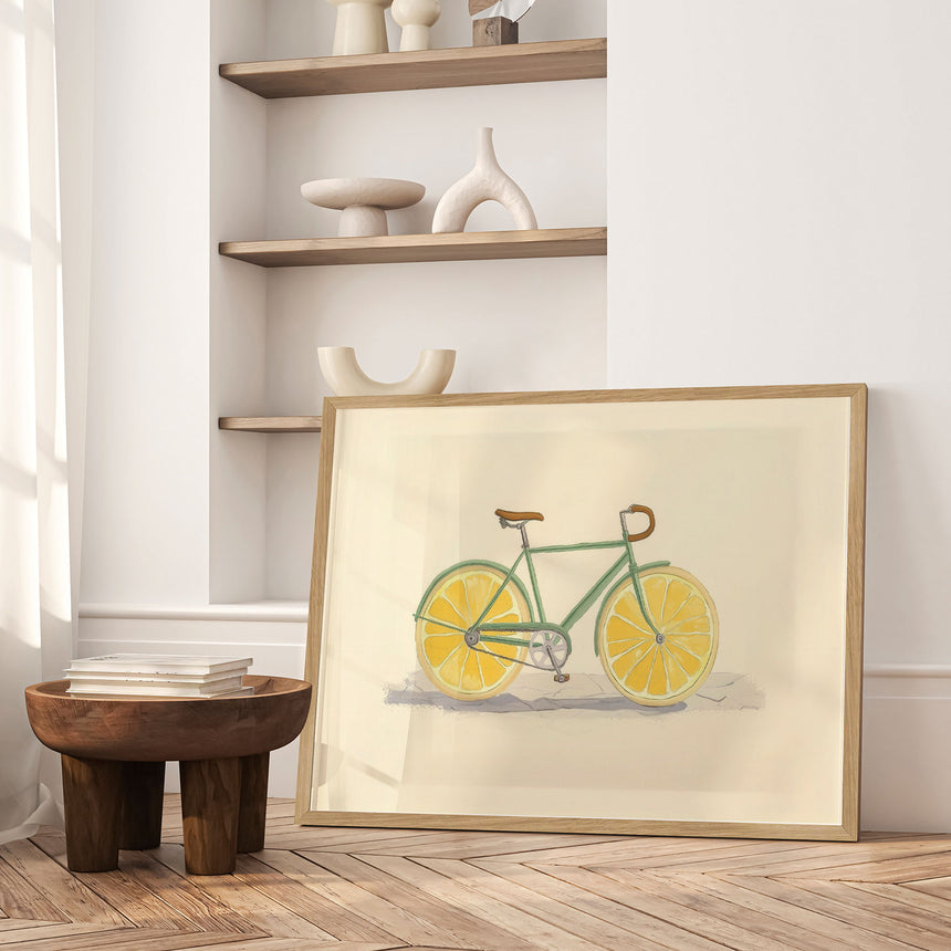 Plakat - Bicycle with Lemon Wheels - Melloi Art Prints