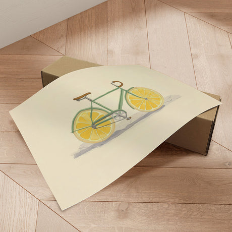 Plakat - Bicycle with Lemon Wheels - Melloi Art Prints - Incado