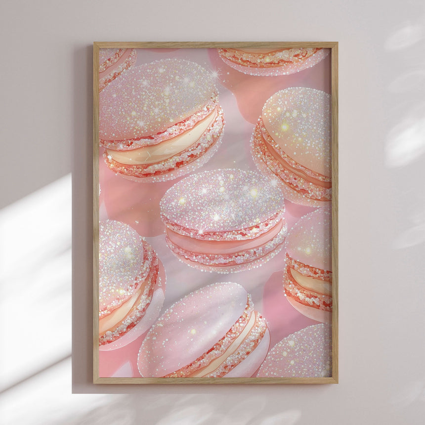 Plakat - Sparkly Pink Macarons - Melloi Art Prints