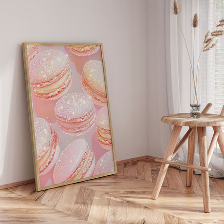 Plakat - Sparkly Pink Macarons - Melloi Art Prints