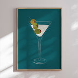 Plakat - Dry Martini On Teal Background - Sannel Larson