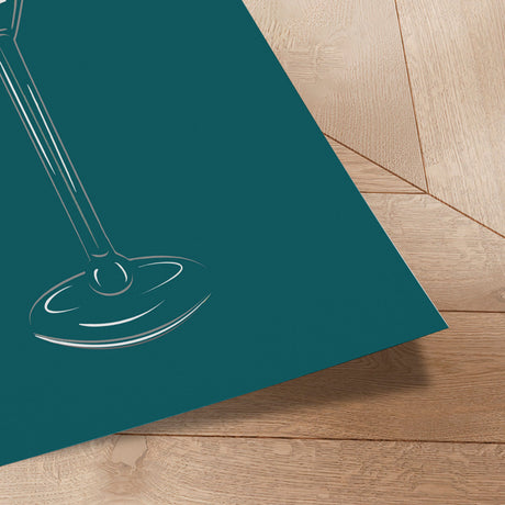 Plakat - Dry Martini On Teal Background - Sannel Larson
