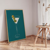Plakat - Dry Martini On Teal Background - Sannel Larson