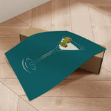 Plakat - Dry Martini On Teal Background - Sannel Larson