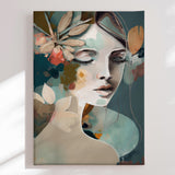Lærredstryk - Woman Portrait with Closed Eyes - Bella Eve
