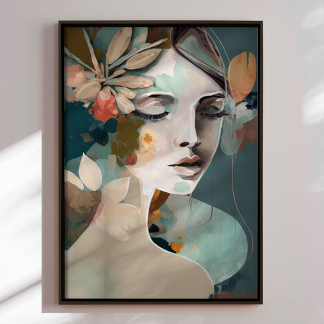 Lærredstryk - Woman Portrait with Closed Eyes - Bella Eve