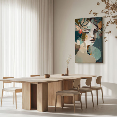 Lærredstryk - Woman Portrait with Closed Eyes - Bella Eve