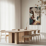 Lærredstryk - Woman Portrait with Floral Elements - Bella Eve