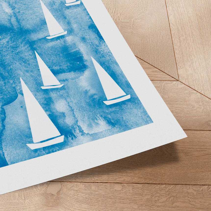 Plakat - Blue Sailboats - Nic Squirrell