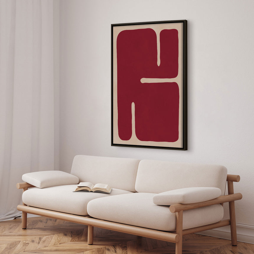 Lærredstryk - Crimson Contours - Vitor Costa