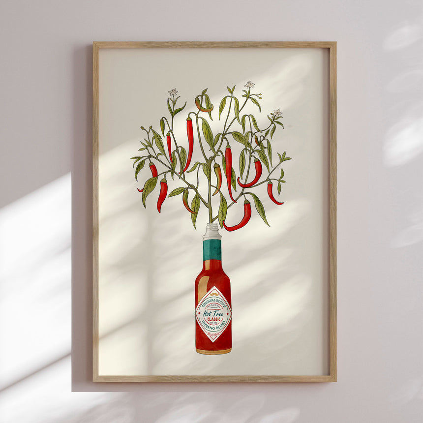 Plakat - Chili Pepper Hot Sauce - CATS AND DOTZ