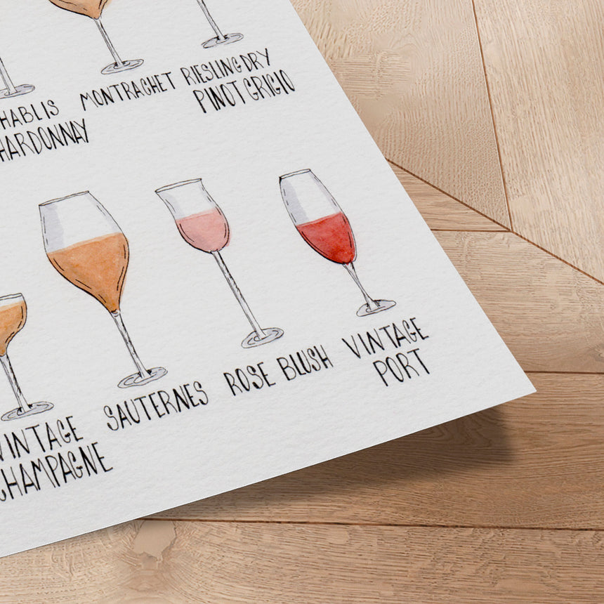 Plakat - Wine Glass Varieties - Giovanna Julião
