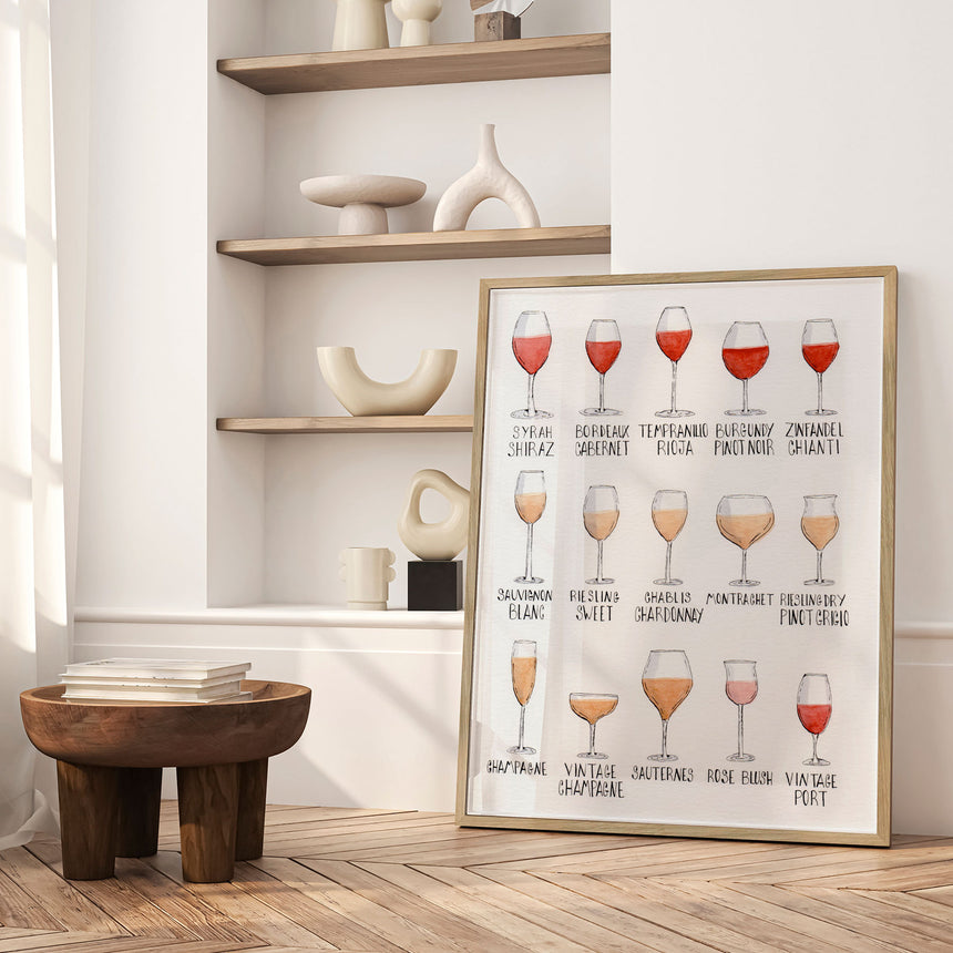 Plakat - Wine Glass Varieties - Giovanna Julião