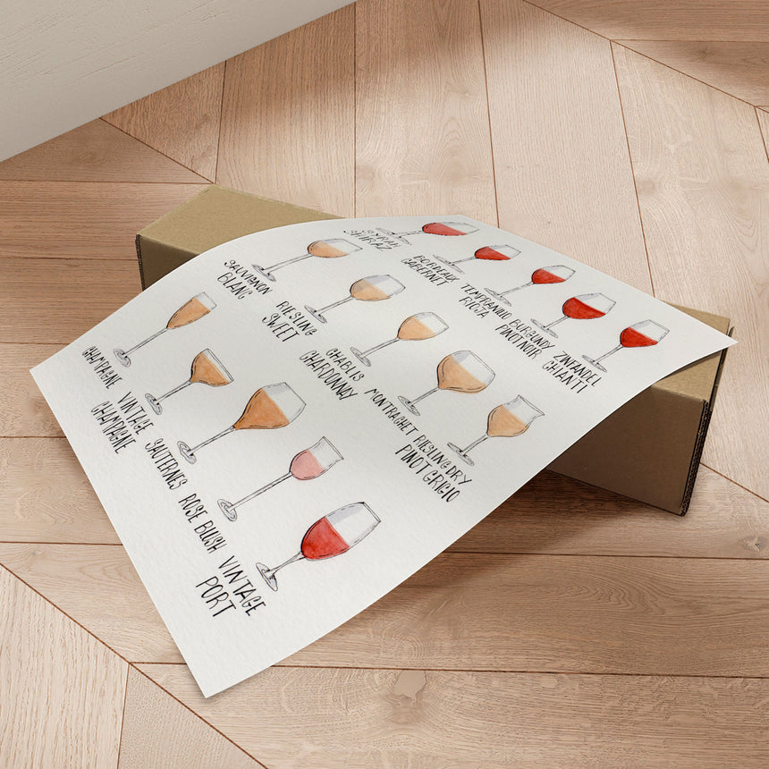 Plakat - Wine Glass Varieties - Giovanna Julião