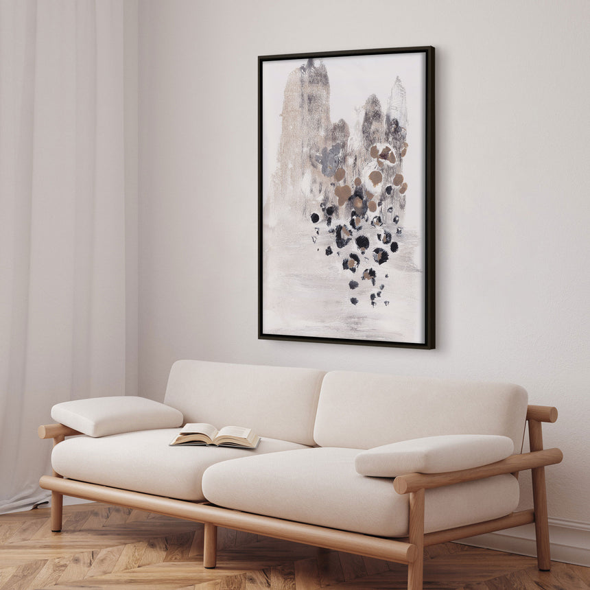 Håndlavet maleri med ramme - Ethereal Cascades - Maira Ribena - Mixed media