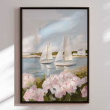Håndlavet maleri med ramme - Nantucket Sails - Kathrin Pienaar - Mixed media